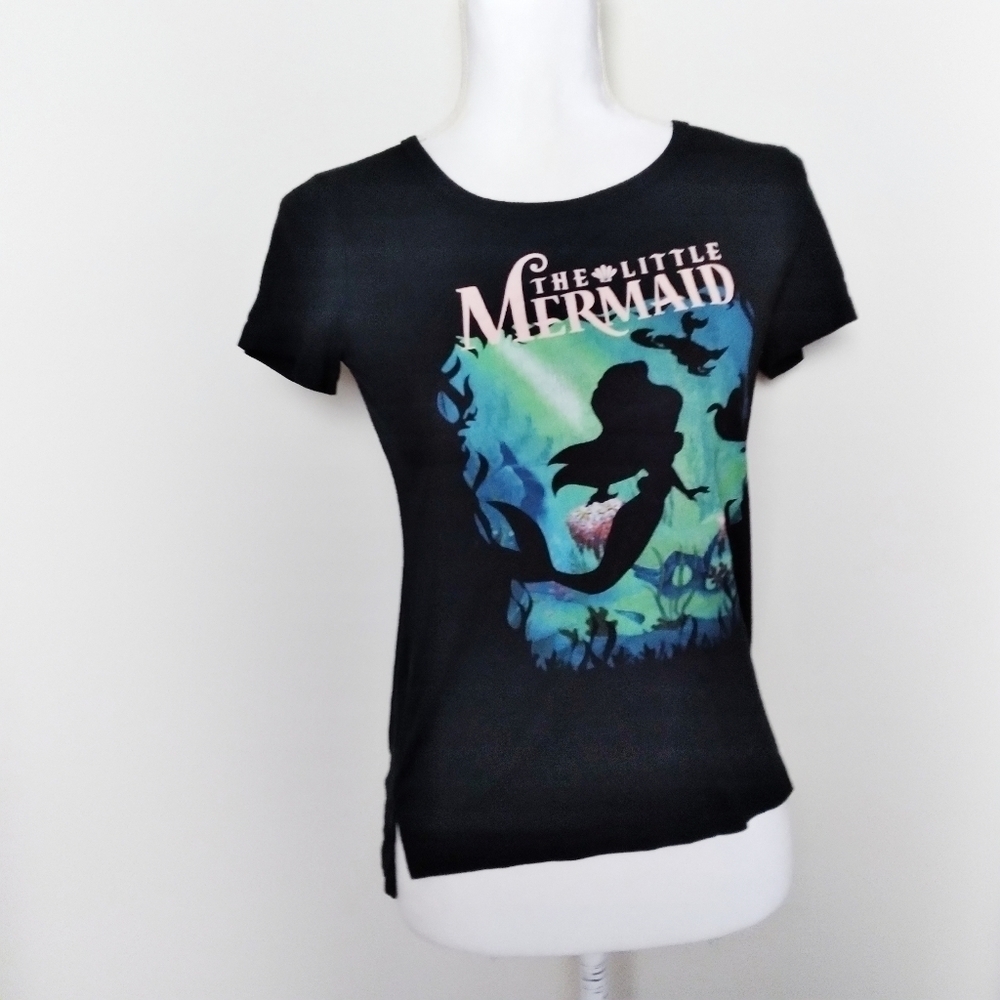 Disney The Little Mermaid Black Graphic Tee Shirt